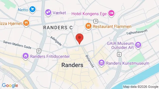 Erhvervslokaler til leje i Randers C - kort over placeringen