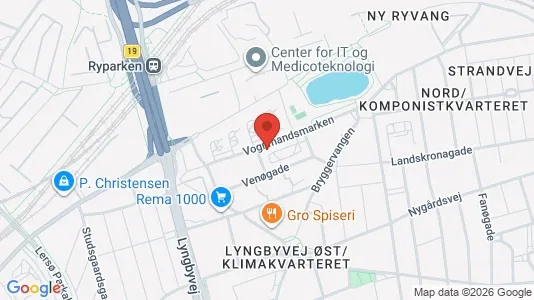 Erhvervslokaler til leje i Østerbro - kort over placeringen