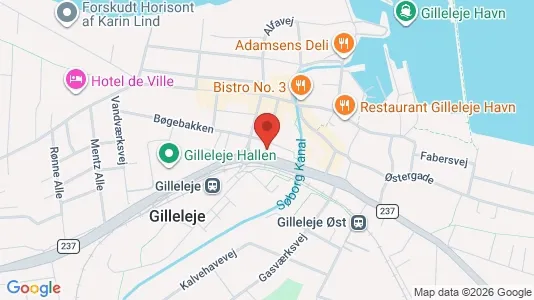 Erhvervslokaler til leje i Gilleleje - kort over placeringen