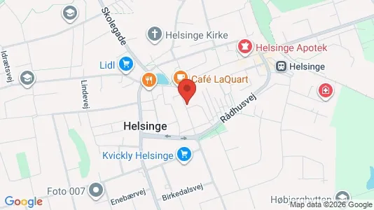 Erhvervslokaler til leje i Helsinge - kort over placeringen