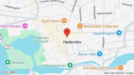 Erhvervslokaler til leje i Haderslev - kort over placeringen