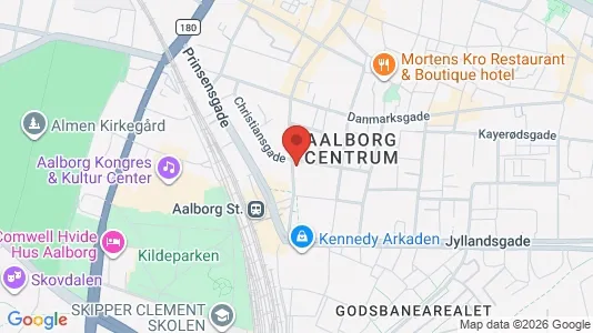 Erhvervslokaler til leje i Aalborg Centrum - kort over placeringen
