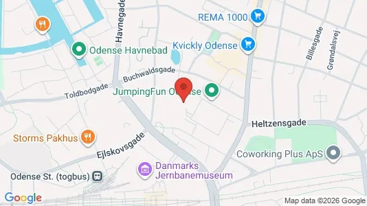 Erhvervslokaler til leje i Odense C - kort over placeringen
