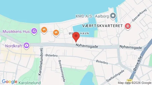 Erhvervslokaler til leje i Aalborg Centrum - kort over placeringen