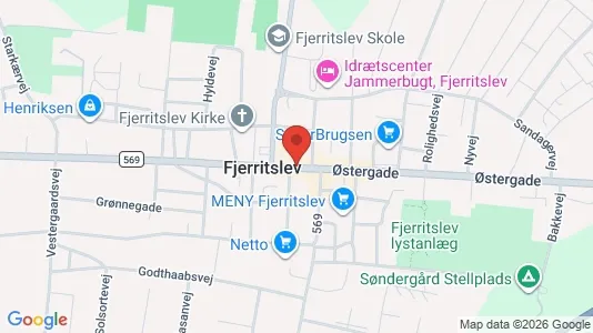 Erhvervslokaler til leje i Fjerritslev - kort over placeringen