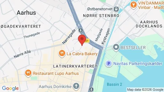 Erhvervslokaler til leje i Århus C - kort over placeringen
