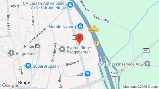 Erhvervslokaler til leje i Ringe - Foto fra Google Street View