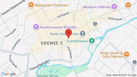 Erhvervslokaler til leje i Odense C - kort over placeringen