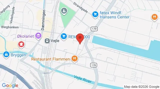 Erhvervslokaler til leje i Vejle Centrum - Foto fra Google Street View
