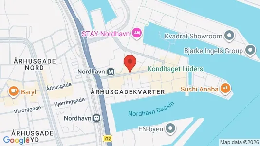 Erhvervslokaler til leje i Nordhavn - kort over placeringen