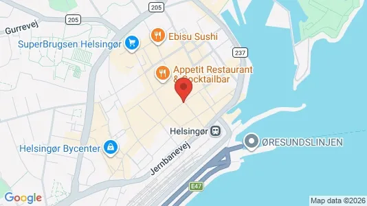 Erhvervslokaler til leje i Helsingør - kort over placeringen