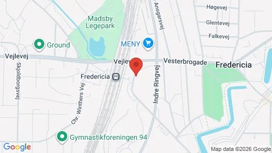 Erhvervslokaler til leje i Fredericia - kort over placeringen