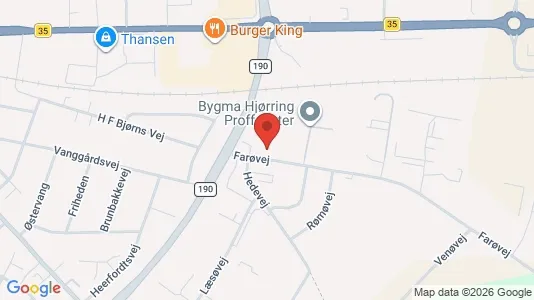 Erhvervslokaler til leje i Hjørring - kort over placeringen
