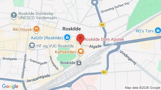 Erhvervslokaler til leje i Roskilde - kort over placeringen