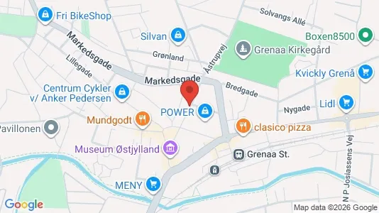 Erhvervslokaler til leje i Grenaa - kort over placeringen