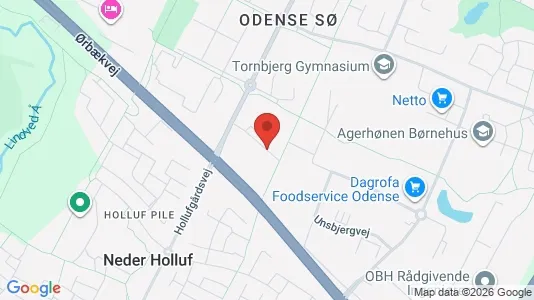 Erhvervslokaler til leje i Odense SØ - kort over placeringen