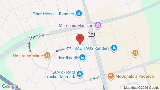 Erhvervslokaler til leje i Randers SV - kort over placeringen