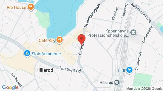 Erhvervslokaler til leje i Hillerød - kort over placeringen