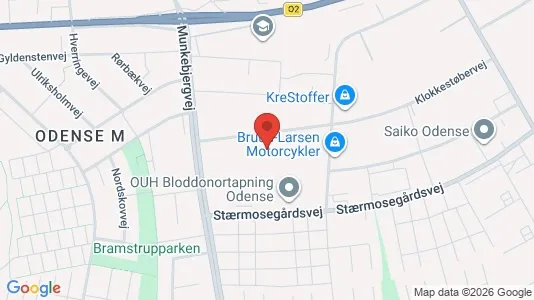 Erhvervslokaler til leje i Odense M - kort over placeringen
