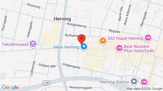 Erhvervslokaler til leje i Herning - kort over placeringen