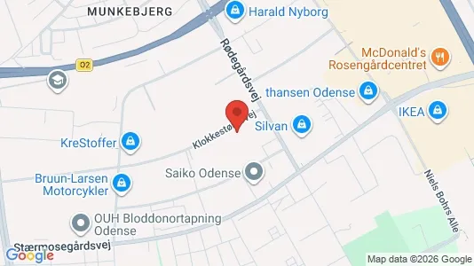 Erhvervslokaler til leje i Odense M - kort over placeringen