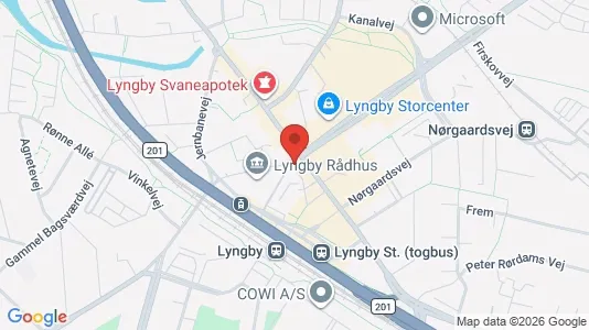 Erhvervslokaler til leje i Kongens Lyngby - kort over placeringen