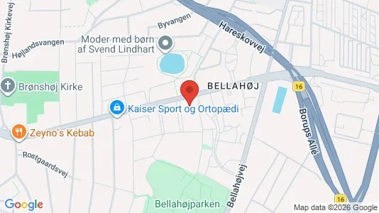Erhvervslokaler til leje i Brønshøj - kort over placeringen