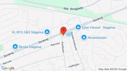 Erhvervslokaler til leje i Slagelse - kort over placeringen