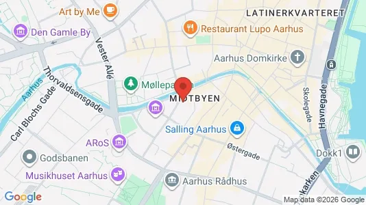 Erhvervslokaler til leje i Århus C - kort over placeringen