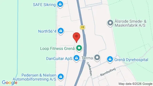 Erhvervslokaler til leje i Grenaa - kort over placeringen