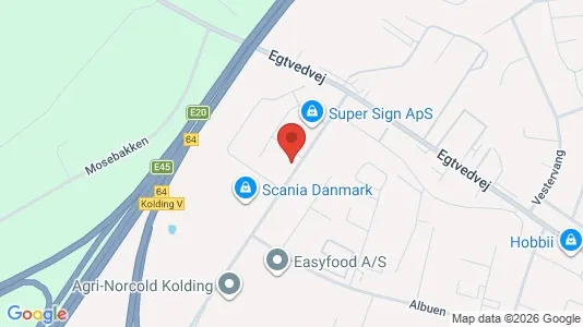 Erhvervslokaler til leje i Kolding - kort over placeringen