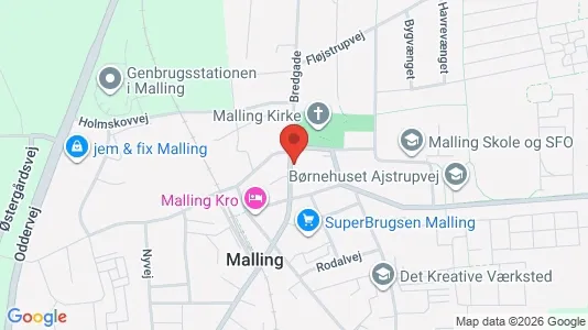 Erhvervslokaler til leje i Malling - kort over placeringen