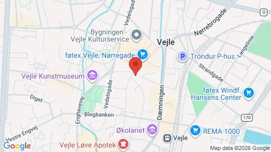 Erhvervslokaler til leje i Vejle Centrum - kort over placeringen