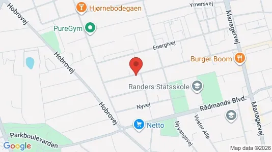 Erhvervslokaler til leje i Randers NV - kort over placeringen
