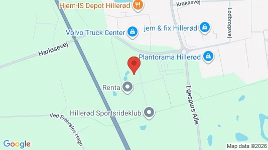 Erhvervslokaler til leje i Hillerød - kort over placeringen