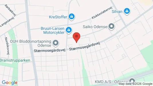 Erhvervslokaler til leje i Odense M - kort over placeringen