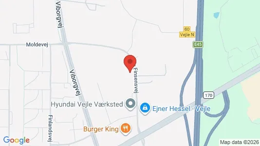 Erhvervslokaler til leje i Vejle Centrum - kort over placeringen