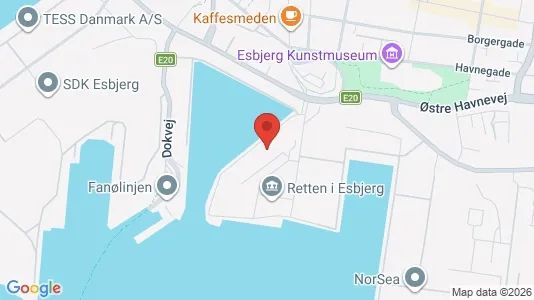 Erhvervslokaler til leje i Esbjerg Centrum - kort over placeringen