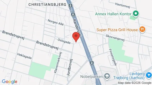 Erhvervslokaler til leje i Århus N - kort over placeringen