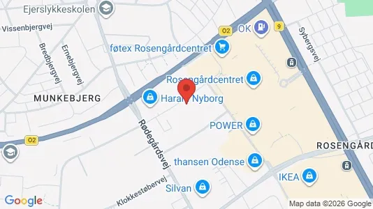 Erhvervslokaler til leje i Odense M - kort over placeringen