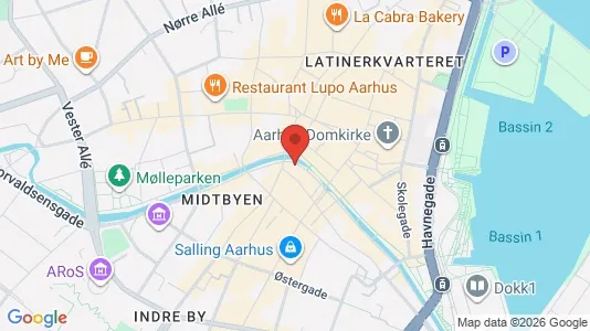 Erhvervslokaler til leje i Århus C - kort over placeringen