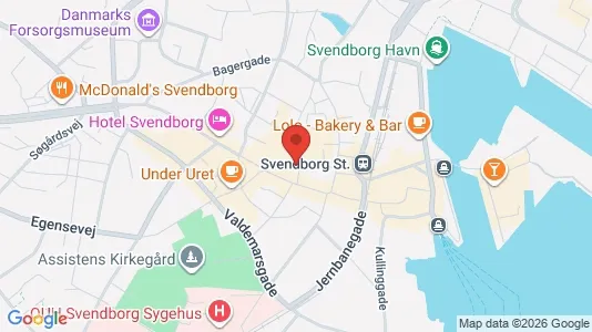 Erhvervslokaler til leje i Svendborg - kort over placeringen