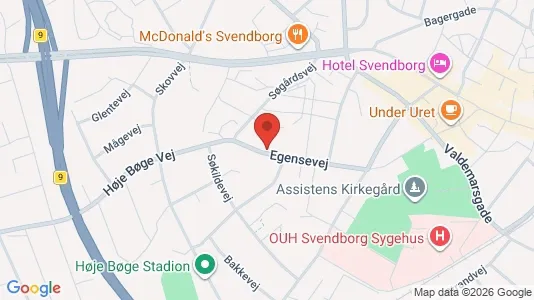 Erhvervslokaler til leje i Svendborg - kort over placeringen