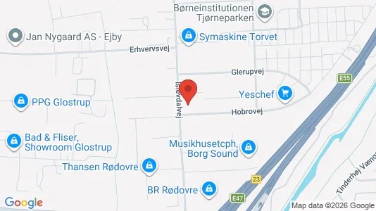Erhvervslokaler til leje i Rødovre - kort over placeringen