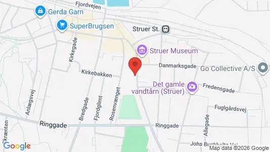 Erhvervslokaler til leje i Struer - kort over placeringen