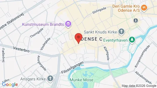 Erhvervslokaler til leje i Odense C - kort over placeringen