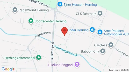 Erhvervslokaler til leje i Herning - kort over placeringen