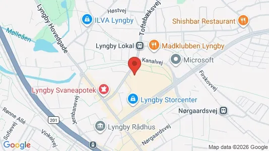 Erhvervslokaler til leje i Kongens Lyngby - kort over placeringen