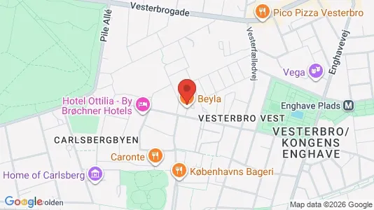 Erhvervslokaler til leje i Vesterbro - kort over placeringen