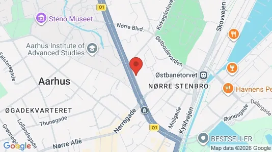 Erhvervslokaler til leje i Århus C - kort over placeringen